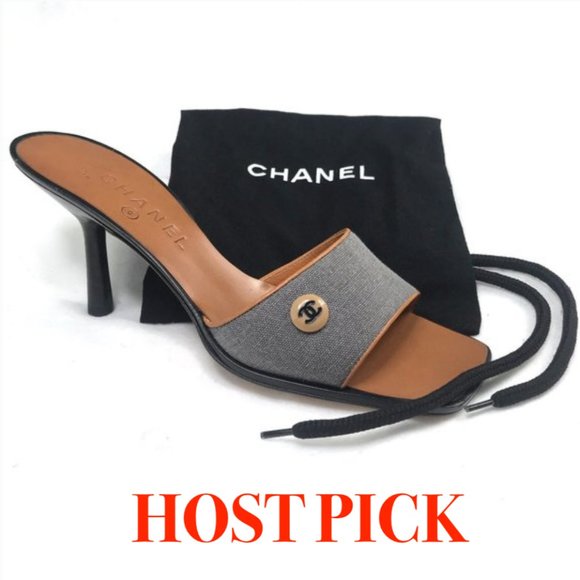 CHANEL Shoes - Auc New CHANEL CC Logos Sandals Heels